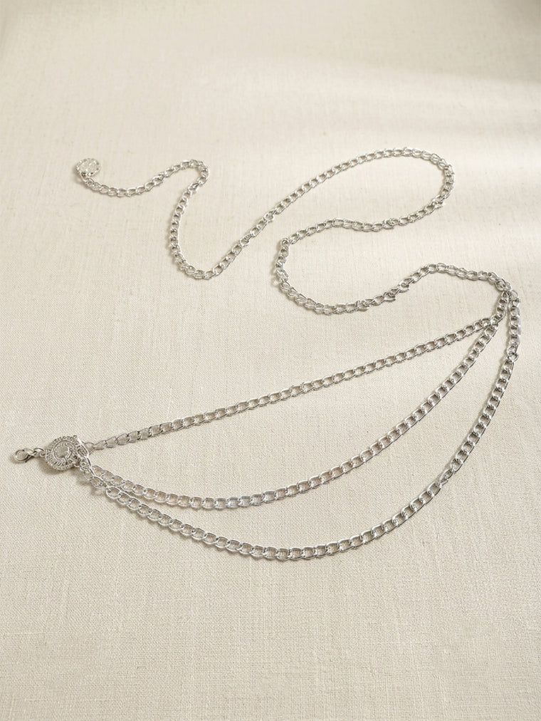 Silver-Tone Shield Chain Waist Chain with zinc-alloy details | BCN0234-02 | image 3