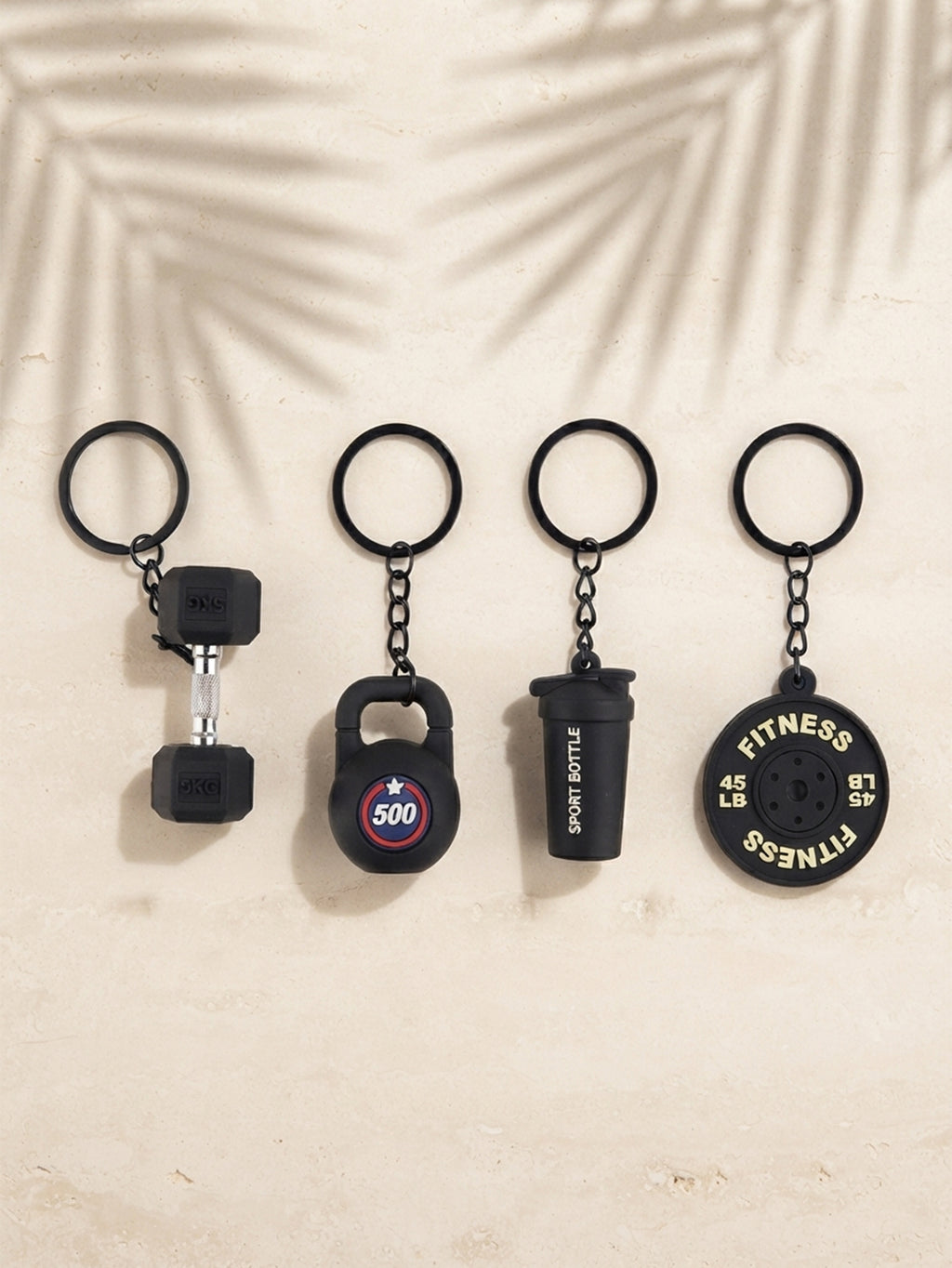 Four-piece black mini fitness keychain set | KCA085-02 | image 3