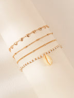 White Shell Heart Anklet Set with zinc alloy details | JL7357-01 | image 3