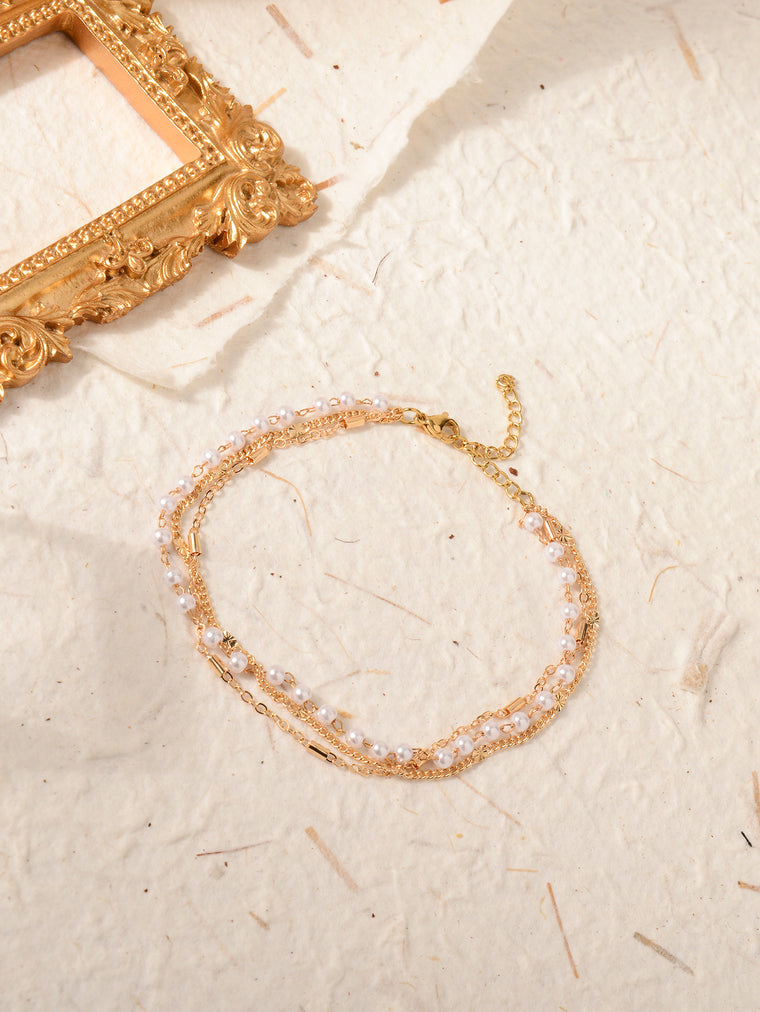 Triple-Layer Chain Anklet with zinc alloy details | JL7381-01 | image 3