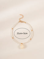 White Beaded Shell Anklet with plastic details | JL7359-01 | image 3