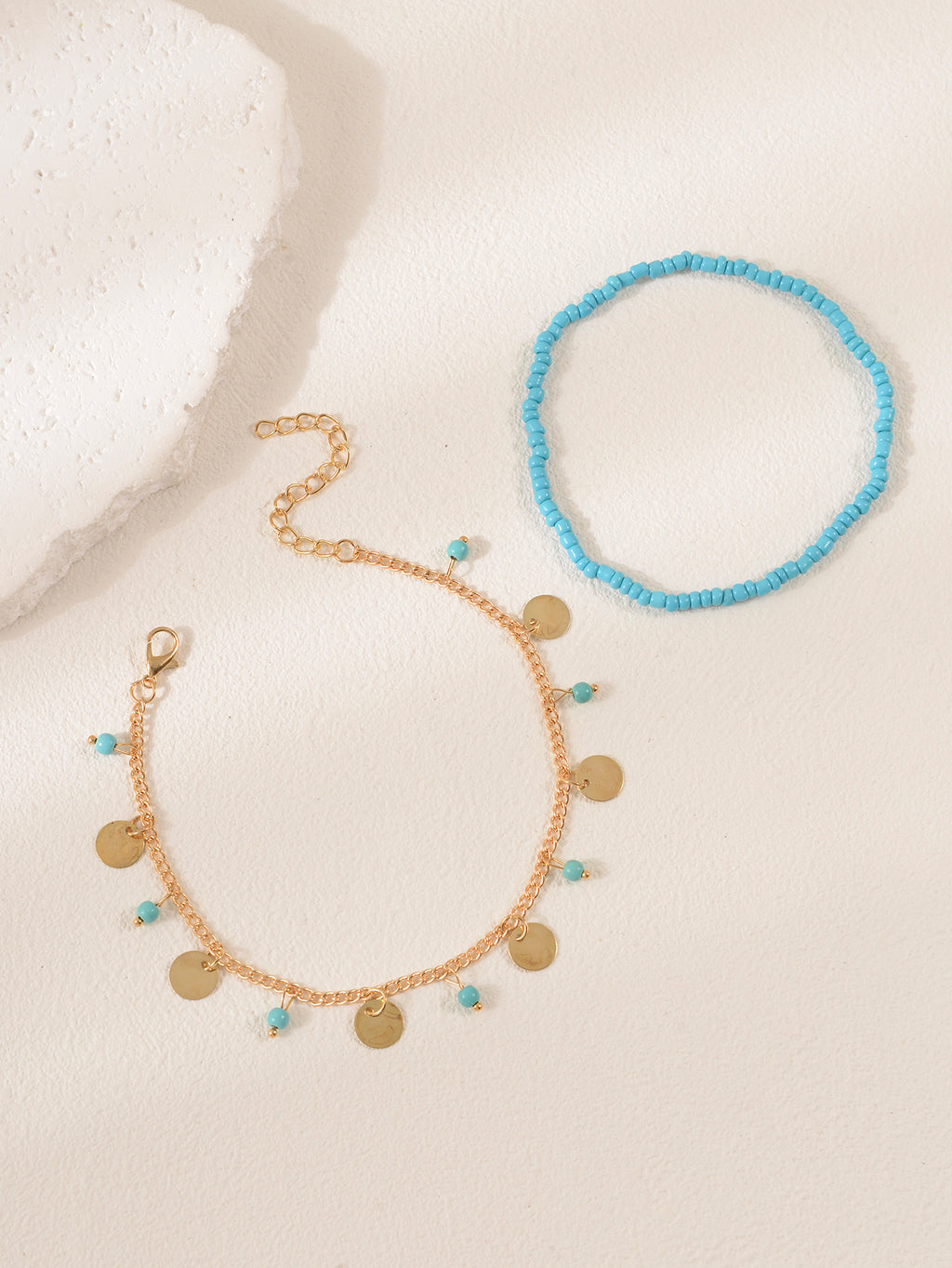 Beaded Bohemian Anklet Set with zinc alloy details | JL7334-01 | image 3