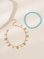 Beaded Bohemian Anklet Set with zinc alloy details | JL7334-01 | image 3