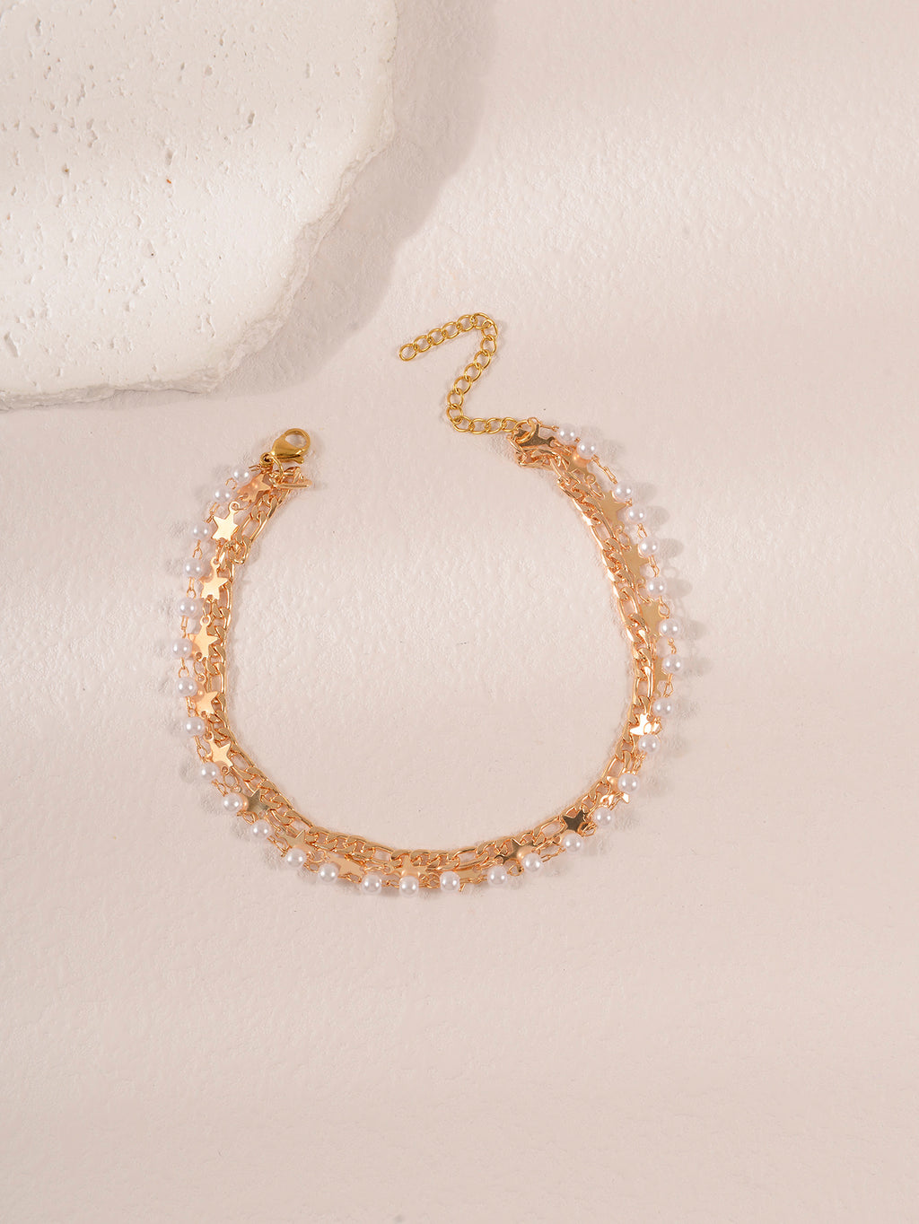 Star Bead Layered Anklet with zinc alloy details | JL7375-01 | image 3