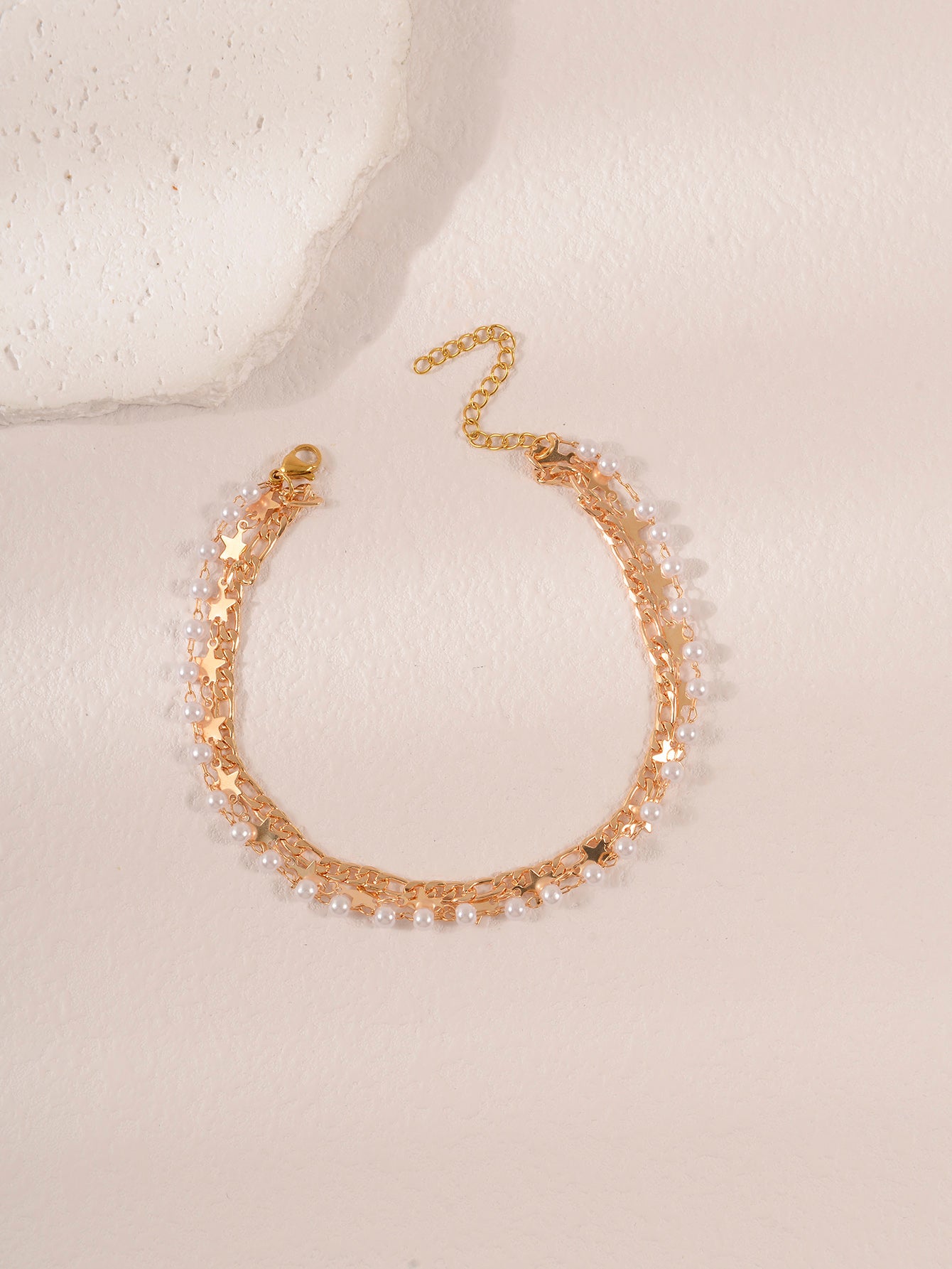 Star Bead Layered Anklet with zinc alloy details | JL7375-01 | image 3
