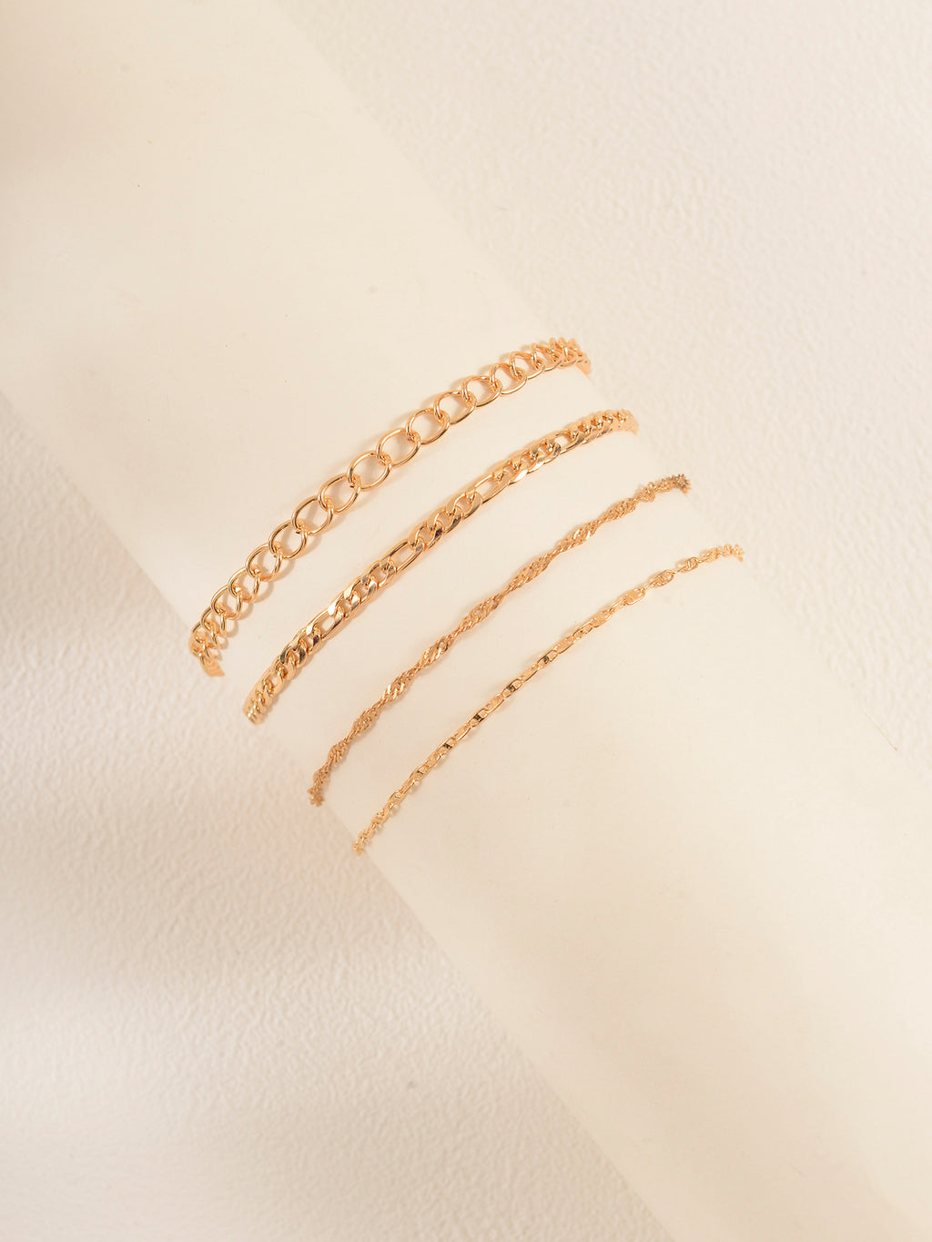 Gold-Tone Link Anklet Set with zinc alloy details | JL7369-01 | image 3