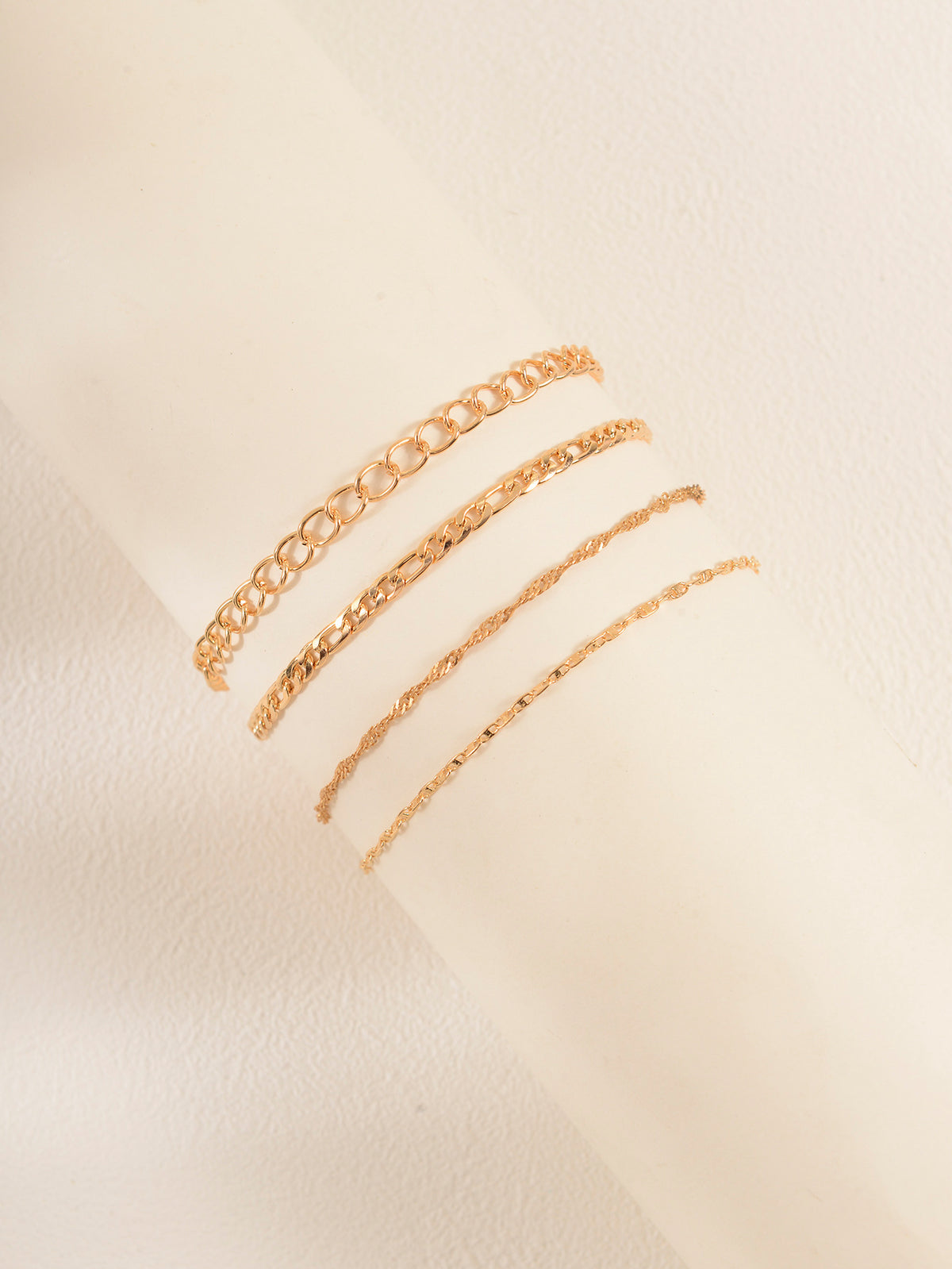 Gold-Tone Link Anklet Set with zinc alloy details | JL7369-01 | image 3