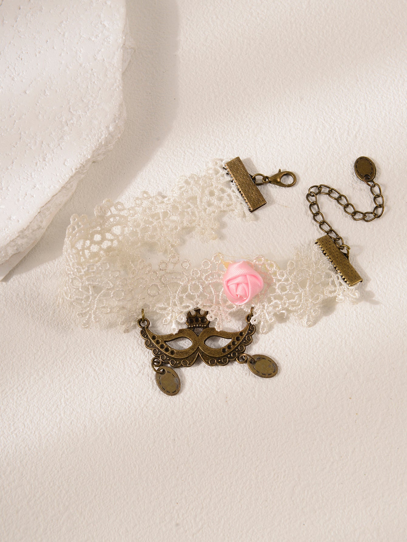 White Lace Veil Charm Anklet with lace details | JL7118 | image 3