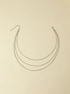Silver-Tone Triple Chain Necklace with zinc-alloy hardware | NA501-01 | image 3