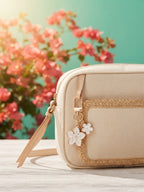 White cherry blossom keychain with floral accents | KCA070-03 | image 3