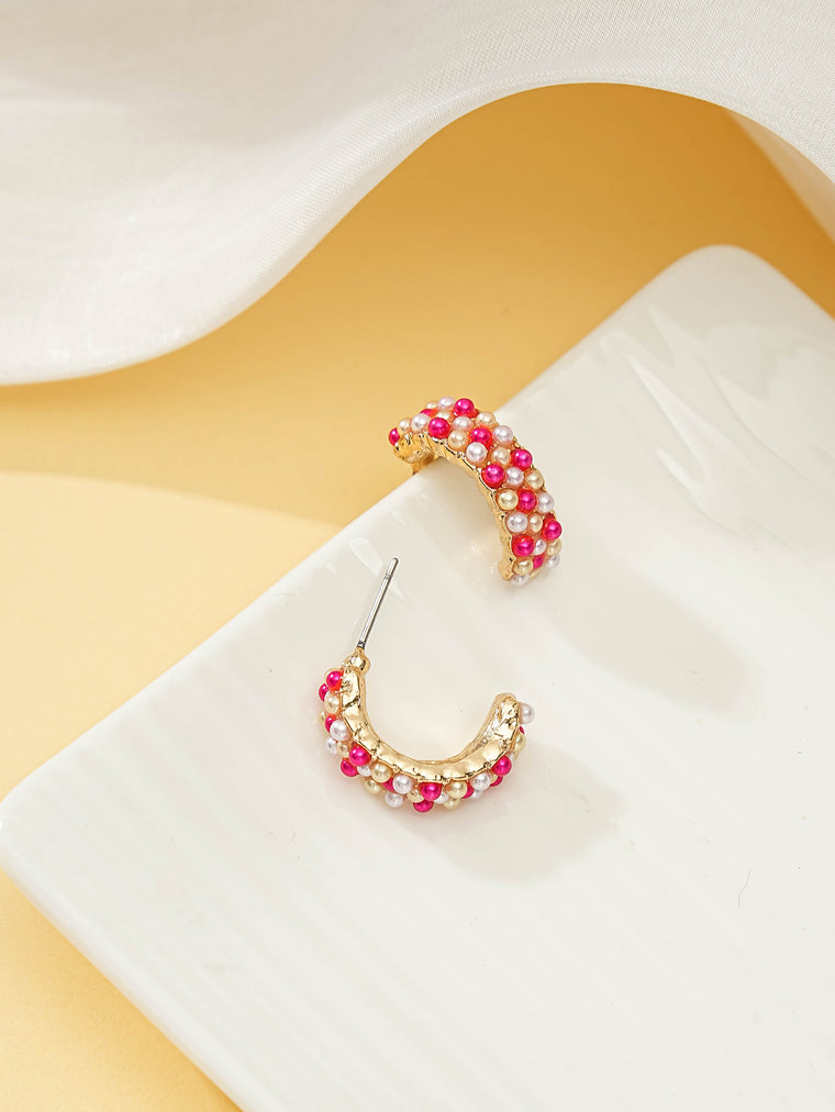 Multicolor beaded earrings with compact copper design | ERA644-01 | image 3