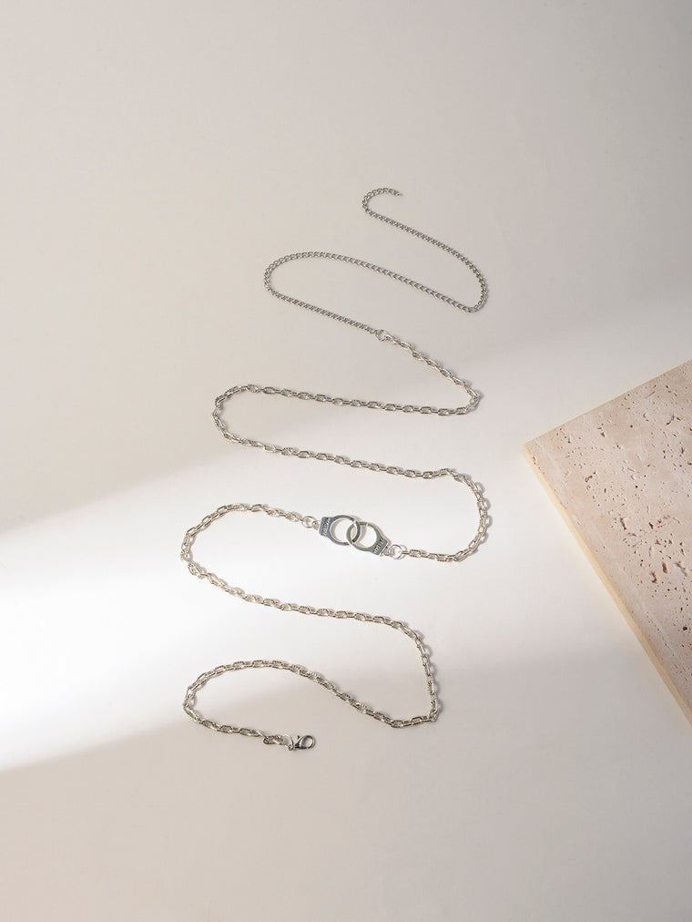 Silver-Tone Handcuff Body Chain with zinc-alloy details | BCN0283-01 | image 3