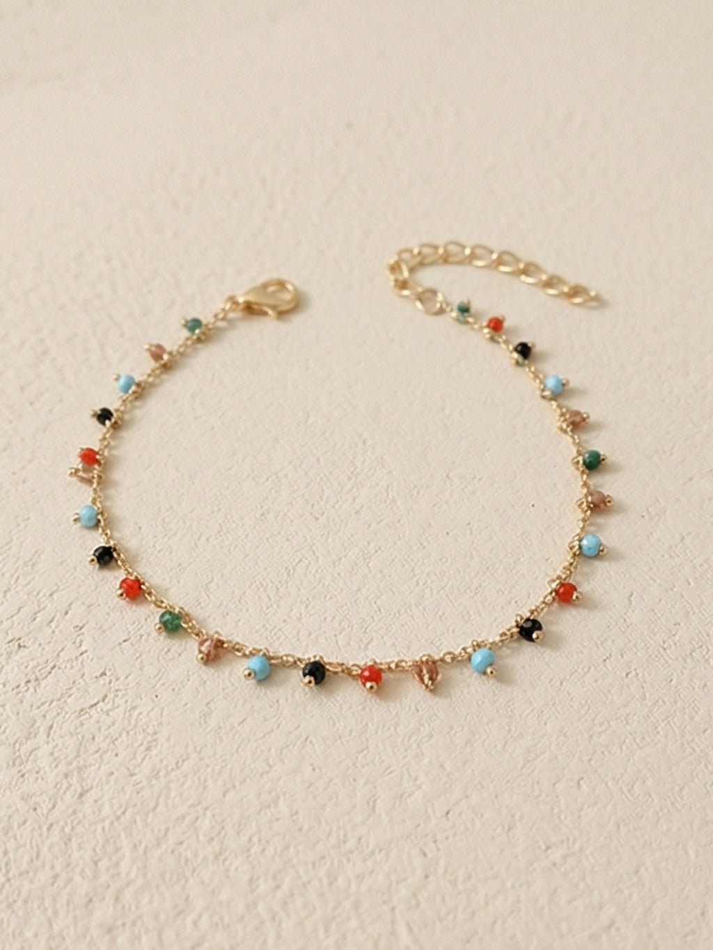 Beaded Charm Anklet with plastic and zinc alloy details | JL7427-02 | image 3
