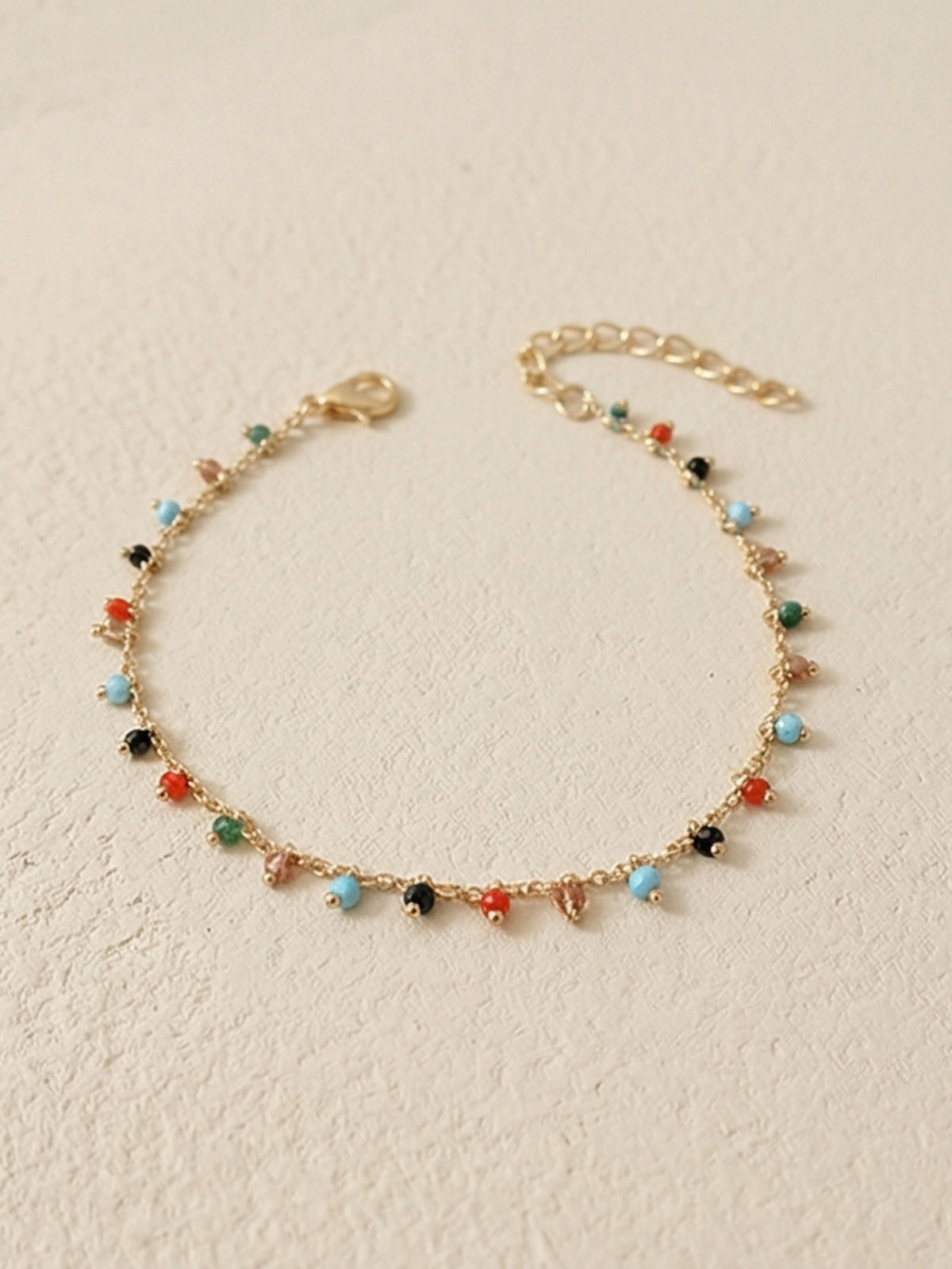 Beaded Charm Anklet with plastic and zinc alloy details | JL7427-02 | image 3