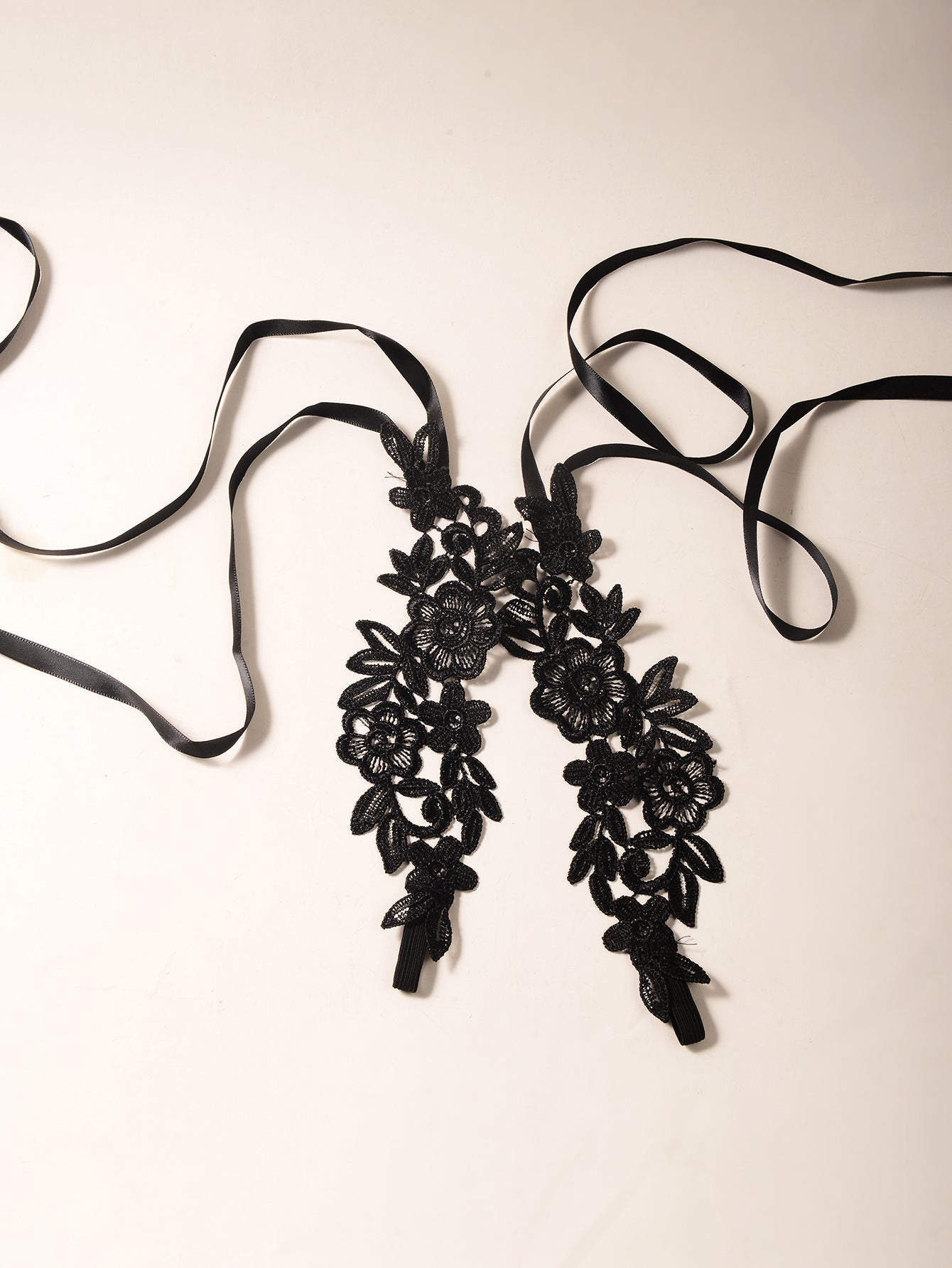 Black Lace Flower Anklet Set with polyester details | JL7413-01 | image 3