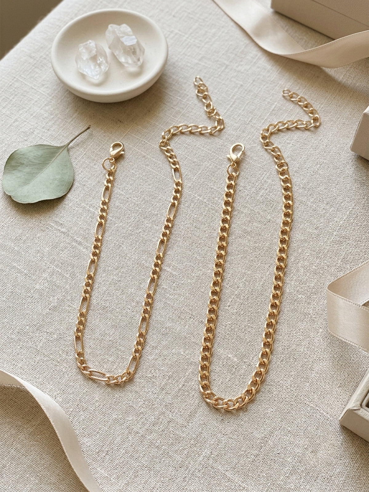 Minimalist Chain Anklet Set with zinc alloy details | JL7414-01 | image 3
