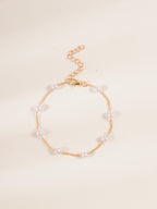 Faux Pearl Gold-Tone Anklet with zinc alloy and plastic details | JL7367-01 | image 4