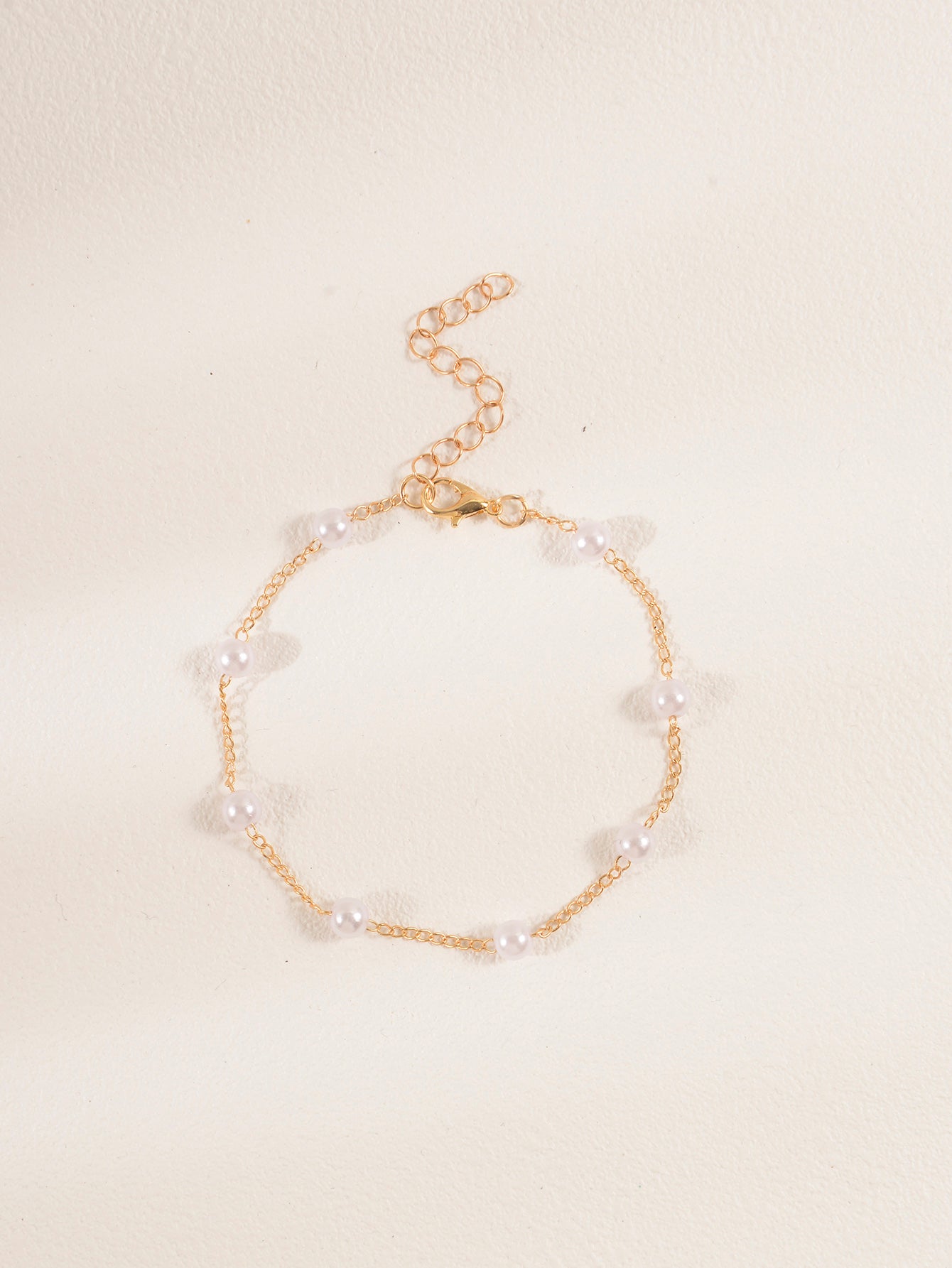 Faux Pearl Gold-Tone Anklet with zinc alloy and plastic details | JL7367-01 | image 4
