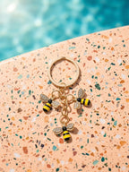 Gold-tone bee keychain with round ring | KCA092-01 | image 4