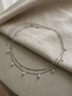 Silver-Tone Layered Pearl Waist Chain Set with iron-alloy details | BCN0807-02 | image 4