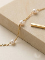 Single Strand Pearl Anklet with plastic and zinc alloy details | JL7428-01 | image 4