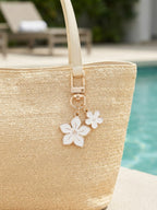 White cherry blossom keychain with floral accents | KCA070-03 | image 4