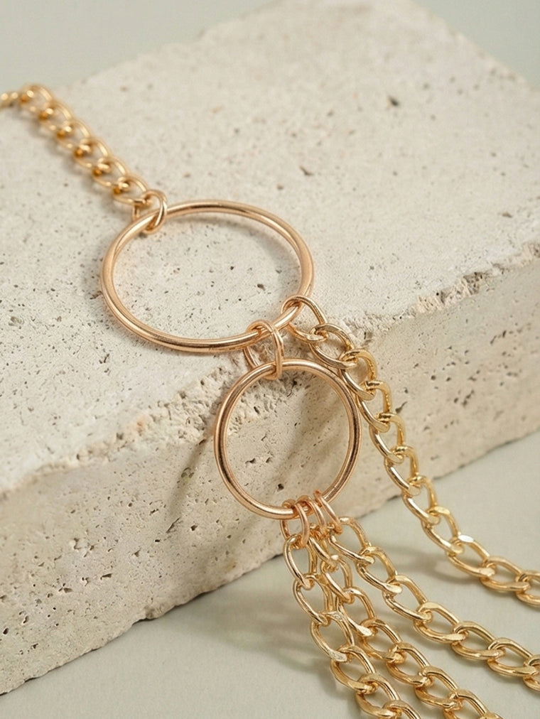 Gold-Tone Chunky Ring Tassel Waist Chain with zinc-alloy details | BCN0243-01 | image 4