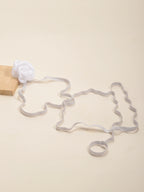 White Flower Wrap Anklet with elastic band details | JL7408-01 | image 4