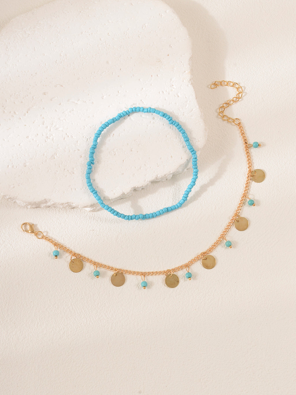 Beaded Bohemian Anklet Set with zinc alloy details | JL7334-01 | image 4
