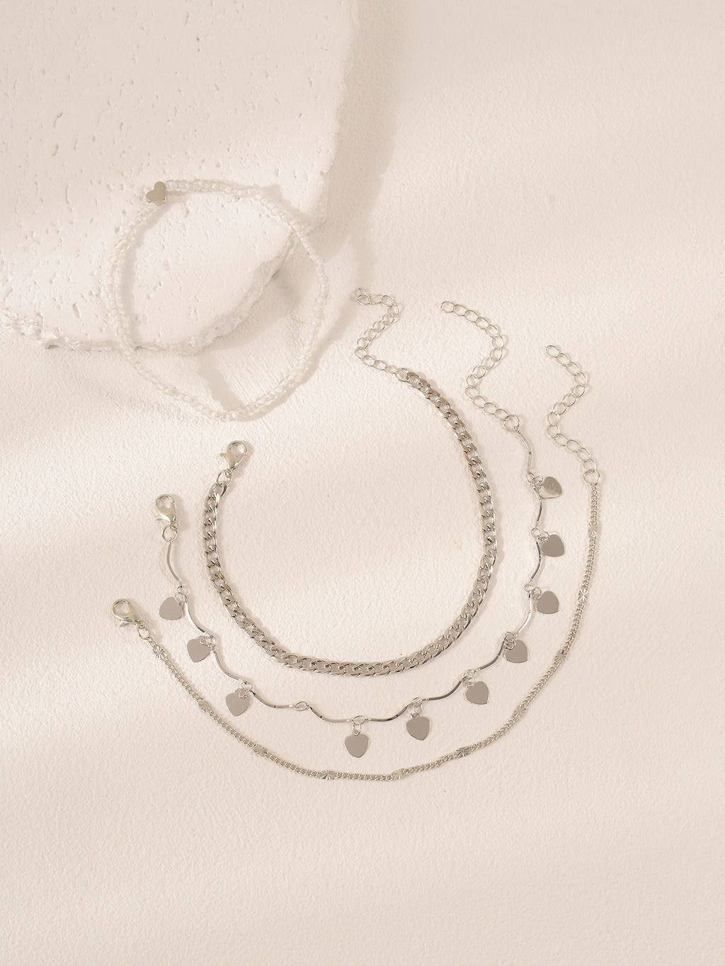 Heart Seed Bead Anklet Set with zinc alloy details | JL7345-05 | image 4