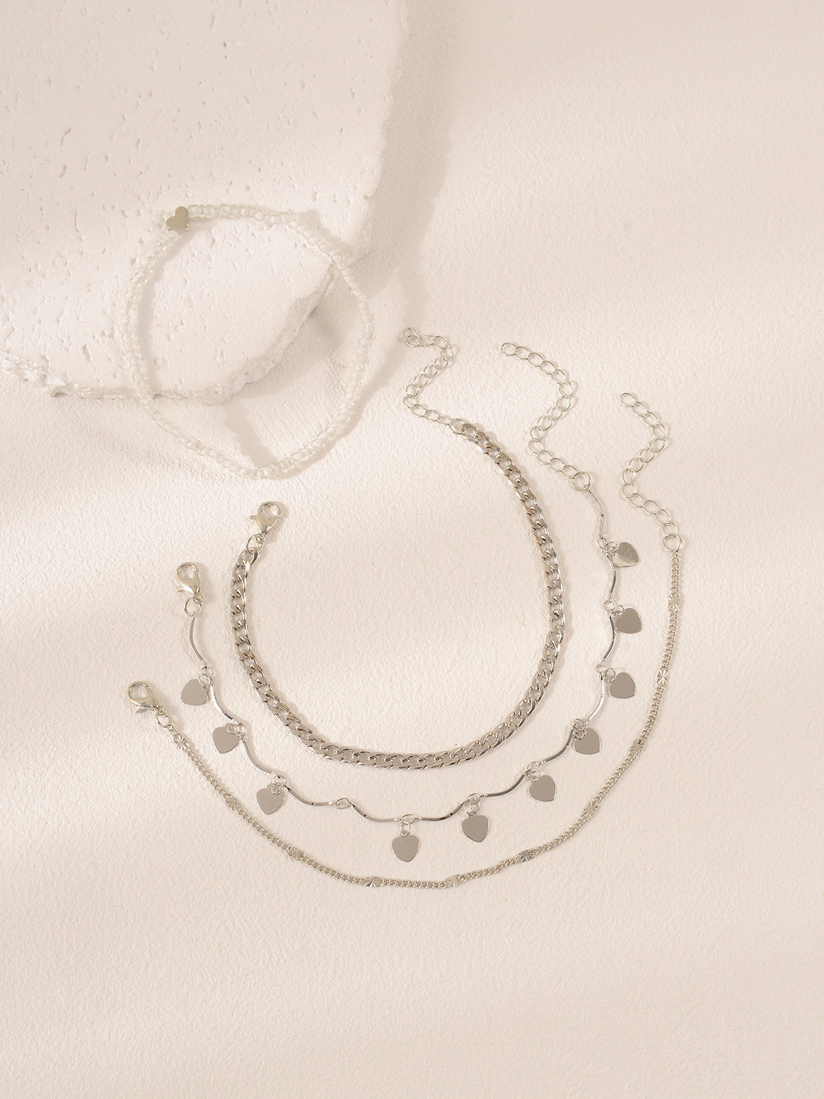 Heart Seed Bead Anklet Set with zinc alloy details | JL7345-05 | image 4
