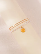 Yellow Shell Beaded Layered Anklet with zinc alloy details | JL7379-01 | image 4