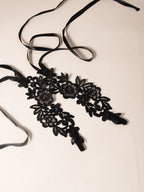Black Lace Flower Anklet Set with polyester details | JL7413-01 | image 4