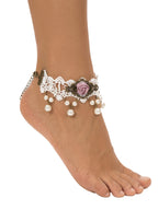 White Faux Pearl Flower Anklet with polyester details | JL7056 | image 4
