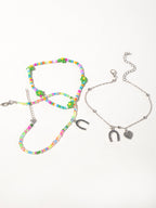 Beaded Daisy Anklet Set with glass and zinc alloy details | JL7222-01 | image 4