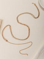 Gold-Tone Double-Layer Zircon Waist Chain with zinc-alloy details | BCN0282-01 | image 4