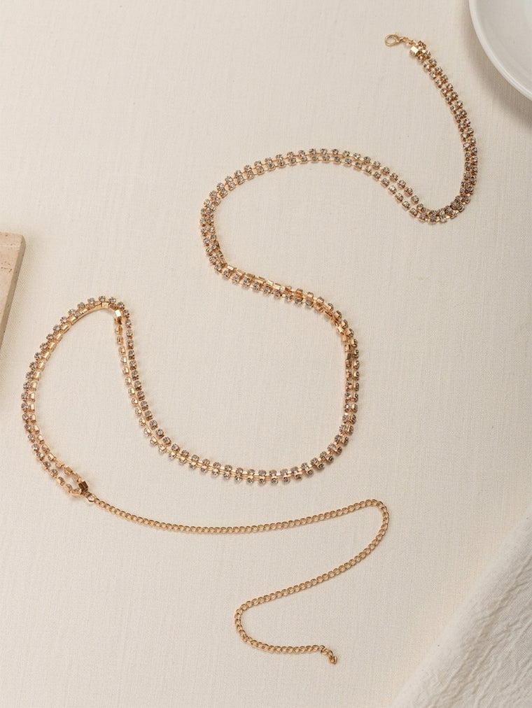 Gold-Tone Double-Layer Zircon Waist Chain with zinc-alloy details | BCN0282-01 | image 4