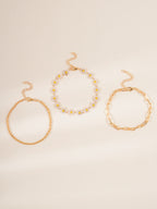 Gold-Tone Daisy Link Anklet Set with zinc alloy details | JL7368-01 | image 4