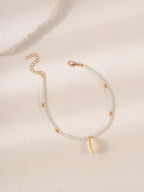 White Beaded Shell Anklet with plastic details | JL7359-01 | image 4