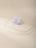 White Flower Wrap Necklace with polyester fabric | NA784-02 | image 4