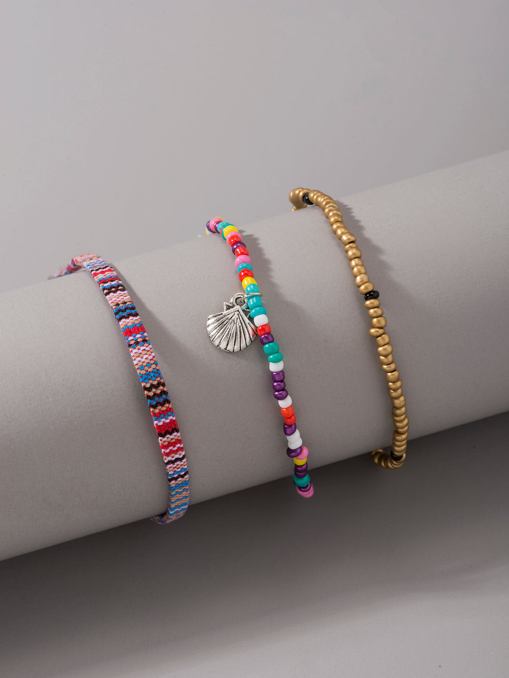Shell Charm Cord Anklet Set with plastic details | JL7306-01 | image 4
