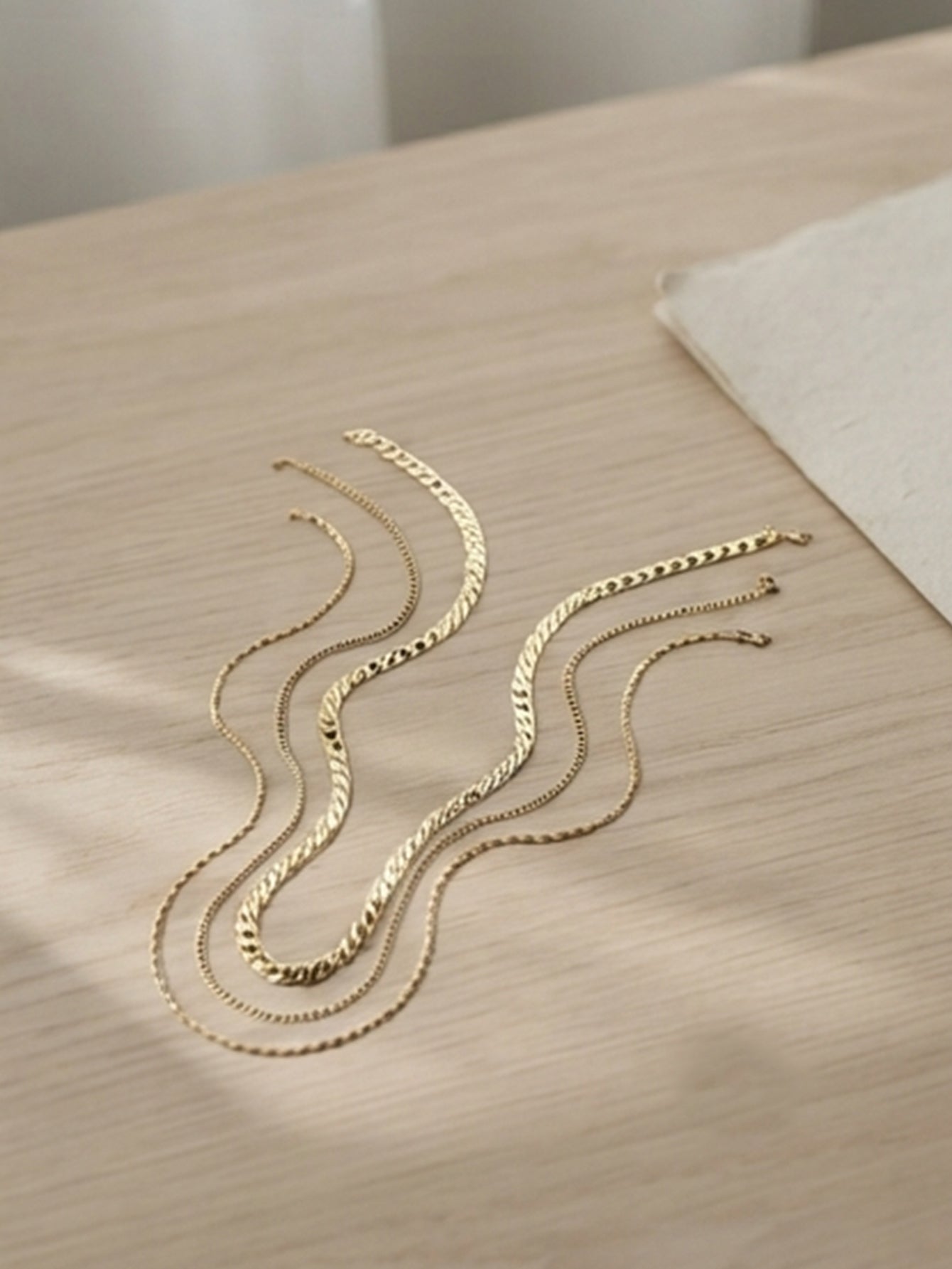 Gold-Tone Chain Necklace Set with zinc-alloy hardware | NA928-01 | image 4