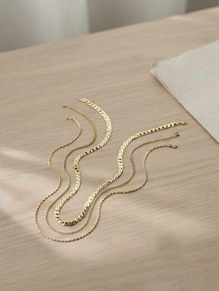 Gold-Tone Chain Necklace Set with zinc-alloy hardware | NA928-01 | image 4