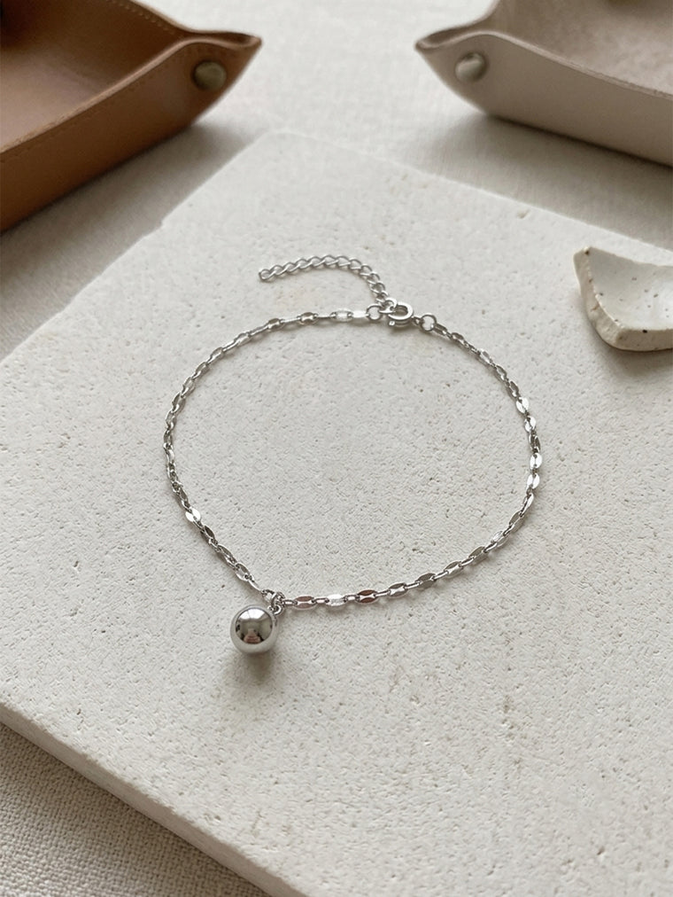 Silver-Tone Bead Anklet with stainless steel details | JL7424-01 | image 4