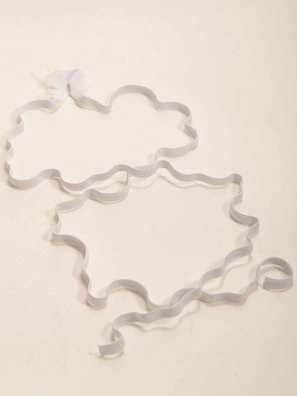 White Butterfly Wrap Anklet with elastic band details | JL7409-01 | image 4