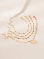 White Shell Heart Anklet Set with zinc alloy details | JL7357-01 | image 4