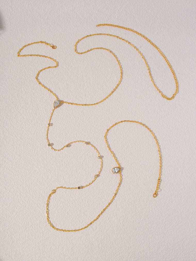 Gold-Tone Crystal Body Chain with zinc-alloy details | BCN0397-01 | image 4