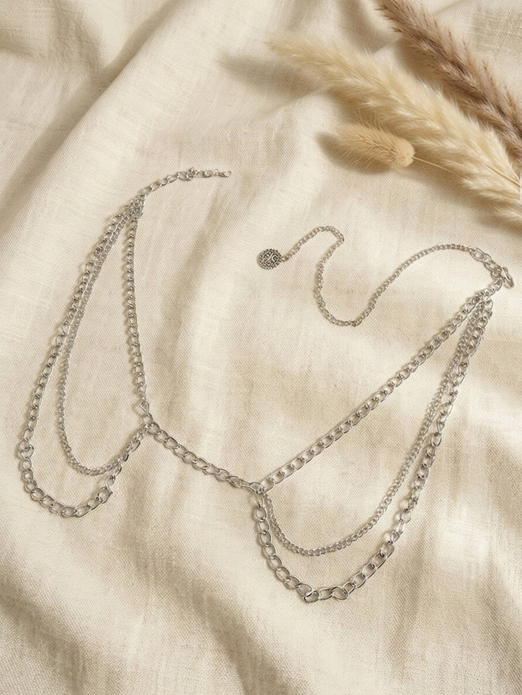Silver-Tone Chunky Tassel Waist Chain with zinc-alloy details | BCN0239-02 | image 4