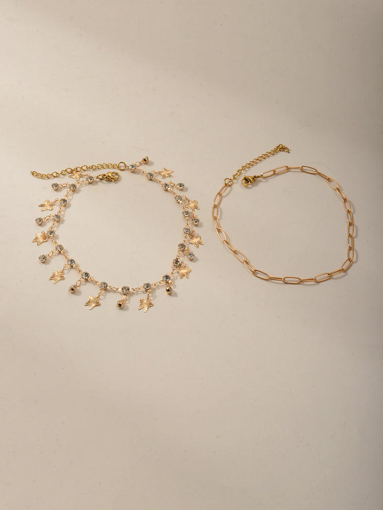 Crystal Butterfly Anklet Set with zinc alloy details | JL7386-01 | image 4