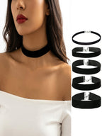 Black Velvet Choker Set with polyester fabric | NA932-01 | image 4